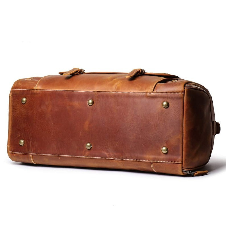 Leather Duffle Bags with Shoe Compartment