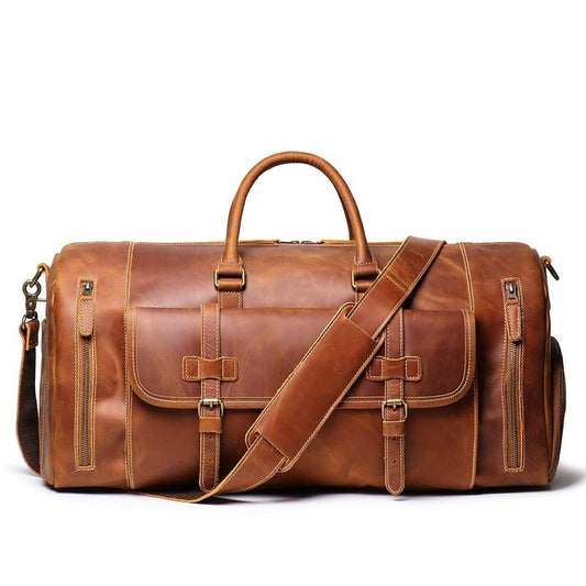 Leather Duffle Bags with Shoe Compartment