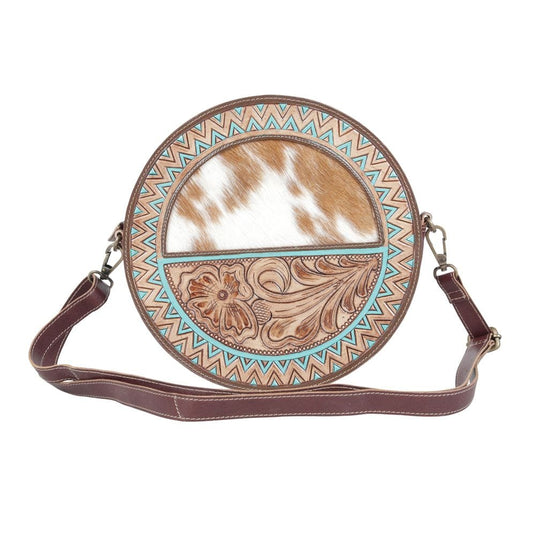 Faras Leather Round Bag